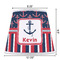 Nautical Anchors & Stripes Poly Film Empire Lampshade - Dimensions