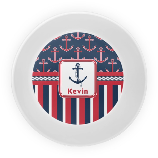 Nautical Anchors & Stripes Melamine Bowl - Center