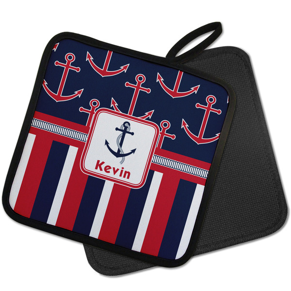 Nautical Anchors & Stripes Pot Holders - PARENT MAIN