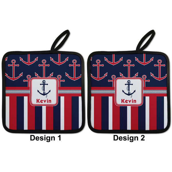 Nautical Anchors & Stripes Pot Holders - Set of 2 APPROVAL