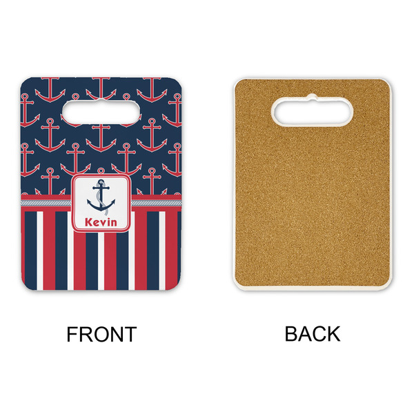 Nautical Anchors & Stripes Rectangle Trivet with Handle - APPROVAL