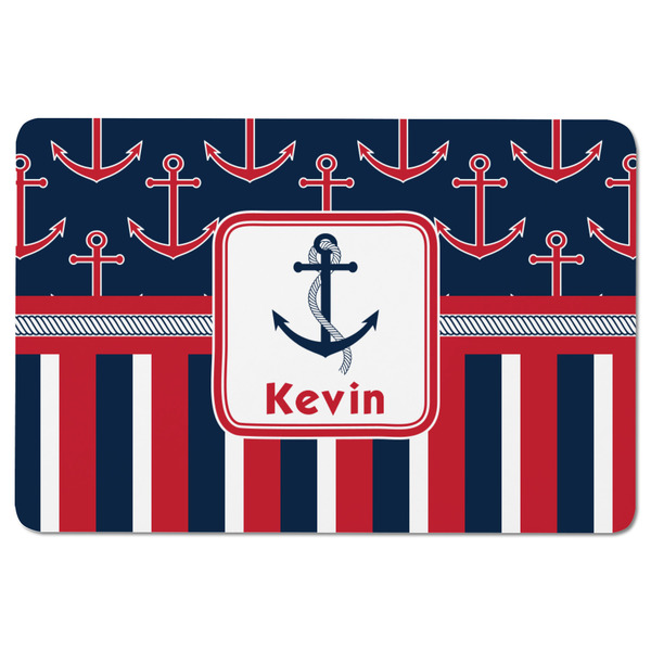 Nautical Anchors & Stripes Rectangular Fridge Magnet - FRONT