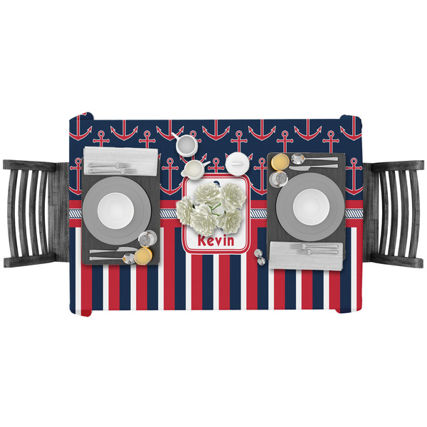 Nautical Anchors & Stripes Rectangular Tablecloths - LIFESTYLE