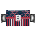 Nautical Anchors & Stripes Tablecloth - 58"x58" (Personalized)