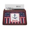 Nautical Anchors & Stripes Red Mahogany Business Card Holder - Straight
