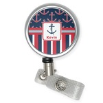 Nautical Anchors & Stripes Retractable Badge Reel (Personalized)