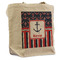 Nautical Anchors & Stripes Reusable Cotton Grocery Bag - Front View
