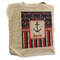 Nautical Anchors & Stripes Reusable Cotton Grocery Bag - Single (Personalized)