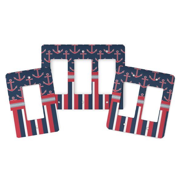 Nautical Anchors & Stripes Rocker Light Switch Covers - Parent - ALL VARIATIONS
