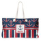Nautical Anchors & Stripes Large Tote Bag with Rope Handles (Personalized)