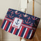 Nautical Anchors & Stripes Large Rope Tote - Life Style