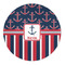 Nautical Anchors & Stripes 5' Round Indoor Area Rug (Personalized)