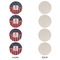 Nautical Anchors & Stripes Round Linen Placemats - APPROVAL Set of 4 (single sided)