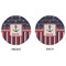 Nautical Anchors & Stripes Round Linen Placemats - APPROVAL (double sided)