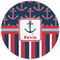 Nautical Anchors & Stripes Round Mousepad - APPROVAL