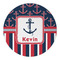 Nautical Anchors & Stripes Round Paper Coaster - Approval