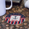 Nautical Anchors & Stripes Round Paper Coaster - Front