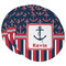 Nautical Anchors & Stripes Round Paper Coaster - Main