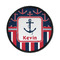Nautical Anchors & Stripes Round Patch