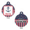 Nautical Anchors & Stripes Round Pet ID Tag - Large - Approval