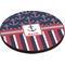 Nautical Anchors & Stripes Round Table Top (Angle Shot)