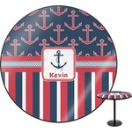 Nautical Anchors & Stripes Round Table - 30" (Personalized)