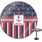 Nautical Anchors & Stripes Round Table Top