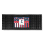 Nautical Anchors & Stripes Rubber Bar Mat (Personalized)