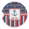 Nautical Anchors & Stripes Sandstone Car Coaster - Single (Personalized)