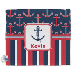 Nautical Anchors & Stripes Security Blanket (Personalized)