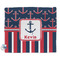 Nautical Anchors & Stripes Security Blanket - Front View