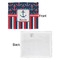Nautical Anchors & Stripes Security Blanket - Front & White Back View