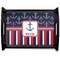 Nautical Anchors & Stripes Black Wooden Tray - Large (Personalized)