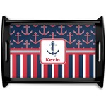 Nautical Anchors & Stripes Wooden Tray (Personalized)