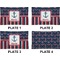 Nautical Anchors & Stripes Set of Rectangular Dinner Plates (Approval)