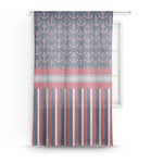 Nautical Anchors & Stripes Sheer Curtain (Personalized)