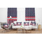 Nautical Anchors & Stripes Sheer and Custom Curtains in Room with Matching Pillows