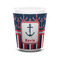 Nautical Anchors & Stripes Ceramic Shot Glass - 1.5 oz - White - Set of 4 (Personalized)