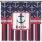 Nautical Anchors & Stripes Shower Curtain - Custom Size (Personalized)