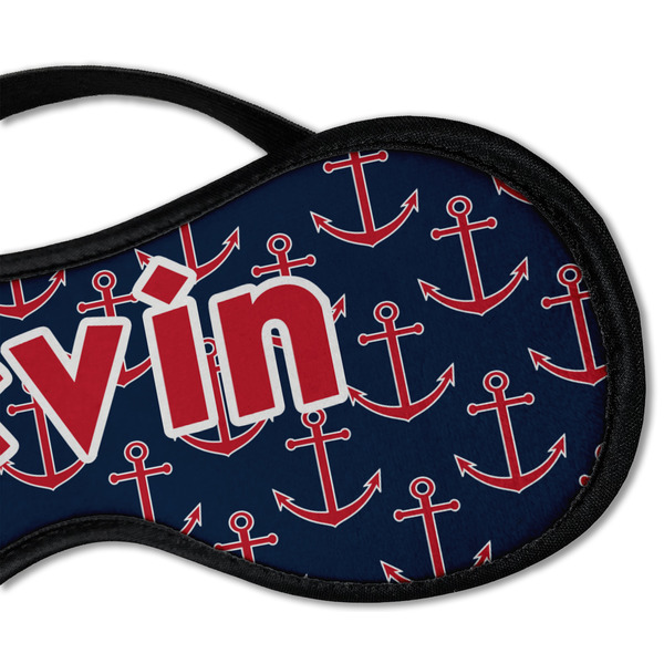 Nautical Anchors & Stripes Sleeping Eye Mask - DETAIL Large