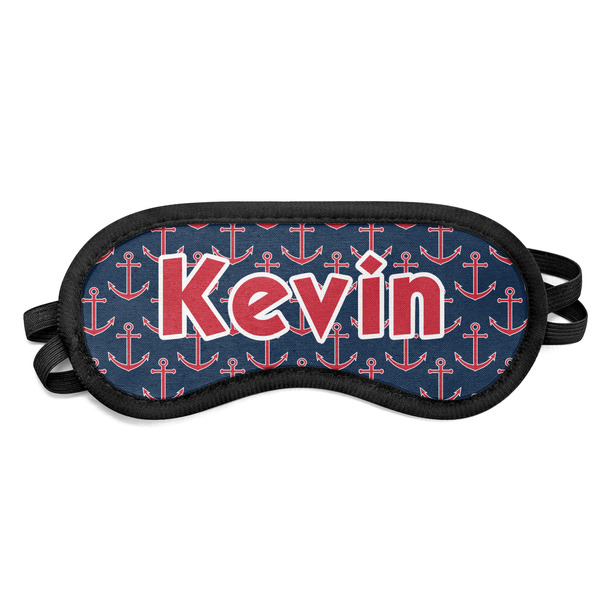 Custom Nautical Anchors & Stripes Sleeping Eye Mask - Small (Personalized)