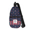 Nautical Anchors & Stripes Sling Bag - Front View