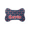 Nautical Anchors & Stripes Bone Shaped Dog Food Mat (Small) (Personalized)