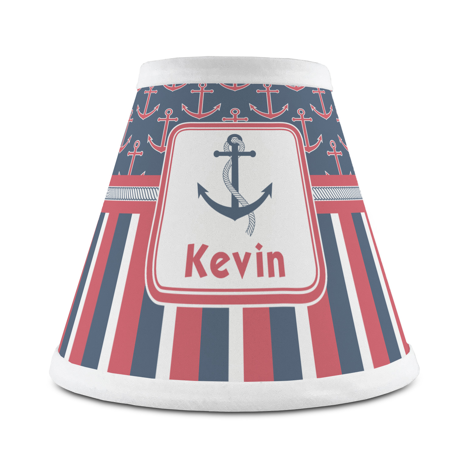 Nautical Anchors & Stripes Design Custom Chandelier Lamp Shade