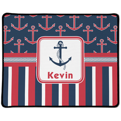 Nautical Anchors & Stripes Large Gaming Mouse Pad - 12.5" x 10" (Personalized)