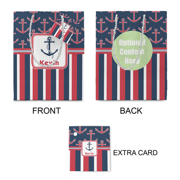 Nautical Anchors & Stripes Small Gift Bag - Approval