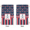 Nautical Anchors & Stripes Small Laundry Bag - Front & Back View