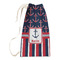 Nautical Anchors & Stripes Small Laundry Bag - Front View