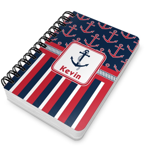 Nautical Anchors & Stripes Spiral Journal 5 x 7 - Main