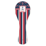 Nautical Anchors & Stripes Ceramic Spoon Rest (Personalized)